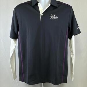 Nike Golf Shirt Dri Fit Polo XL Boys Gray White Layered Long Sleeve